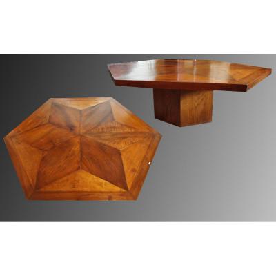 Une Table Hexagonale En Parquet XVIIIe