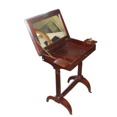 A Mahogany Book Table, With Candlestick