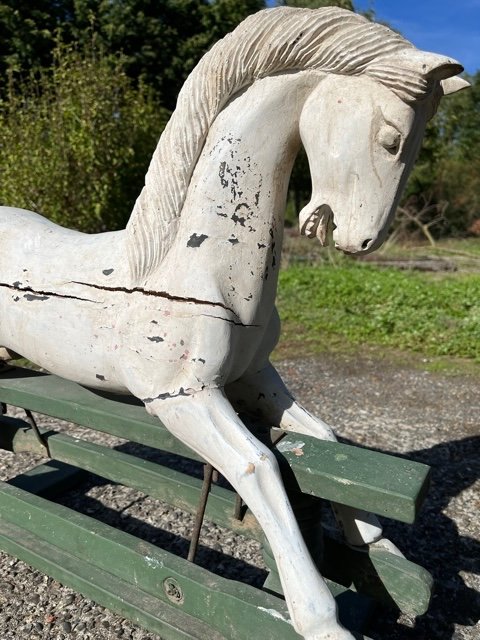 Cheval à Bascule En Bois Peint -photo-4