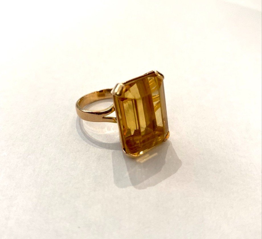 Gold Ring Set With A Topaz