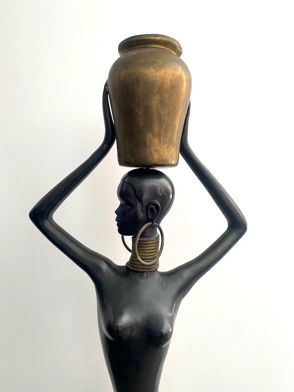 Sculpture femme africaine taille humaine - Karl Hagenauer - 1950/1970-photo-2