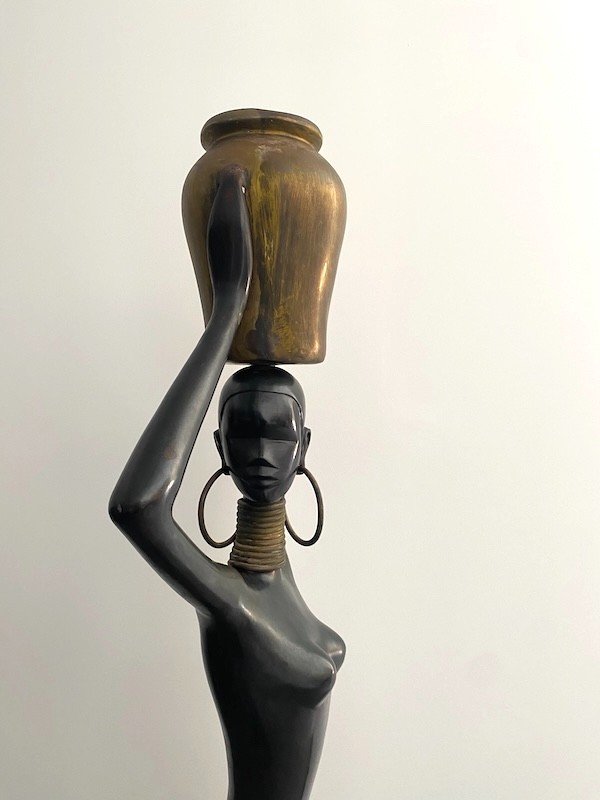 Sculpture femme africaine taille humaine - Karl Hagenauer - 1950/1970-photo-4