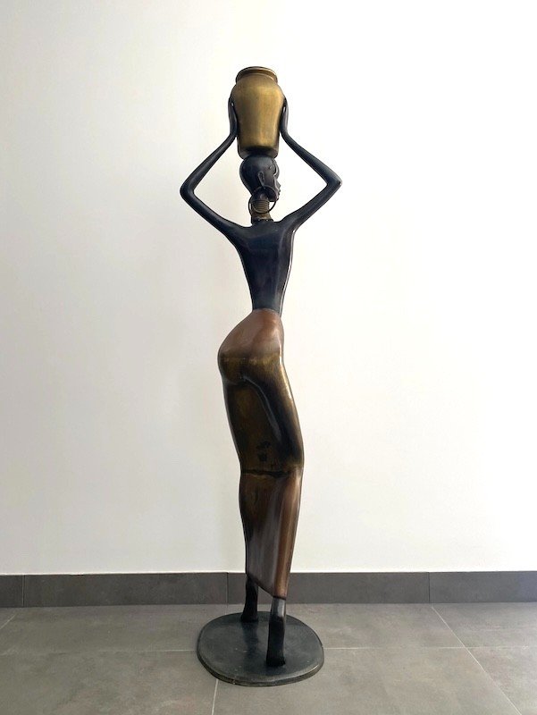 Sculpture femme africaine taille humaine - Karl Hagenauer - 1950/1970-photo-3