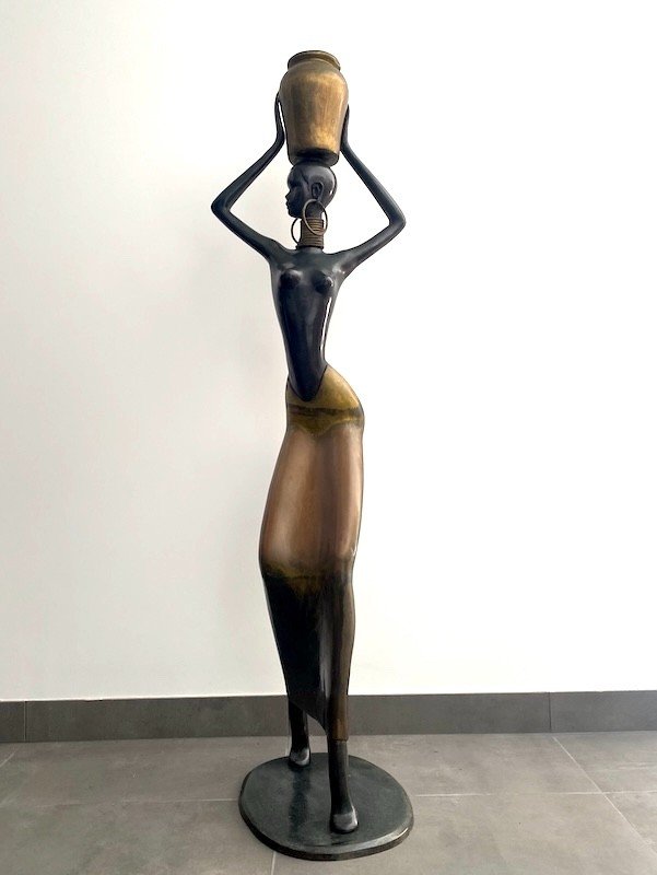 Sculpture femme africaine taille humaine - Karl Hagenauer - 1950/1970