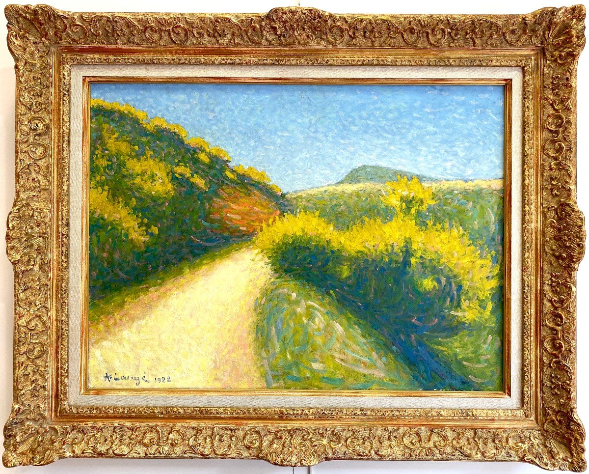 Achille Laugé (1861-1944) "path Bordered By Broom"