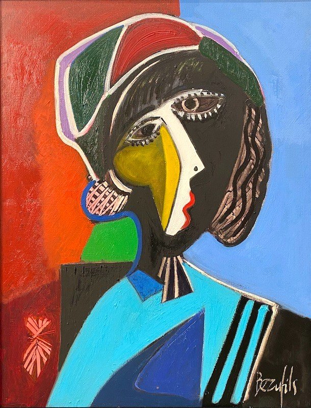 Jean Luc Beaufils (born 1953) - Portrait Of A Cubist Woman-photo-2