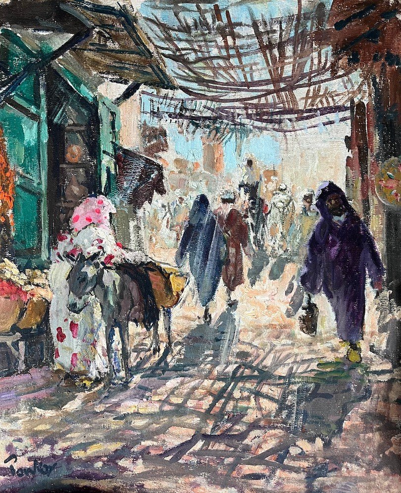 Henri Pontoy (1888-1968) "Le souk marocain" -photo-2