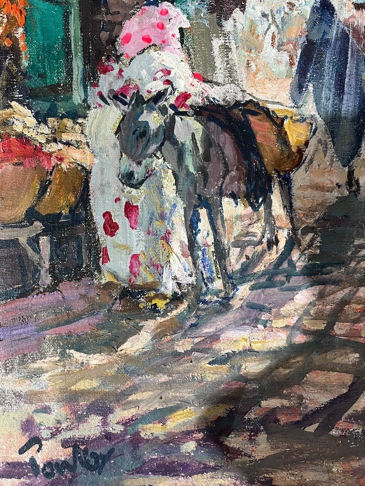 Henri Pontoy (1888-1968) "Le souk marocain" -photo-3