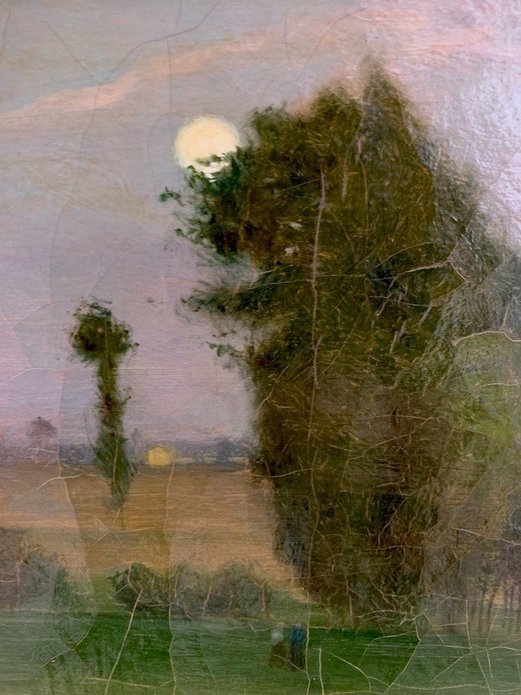 Raoul André Ulmann (1867-1941) "Clair de lune sur la campagne"-photo-3