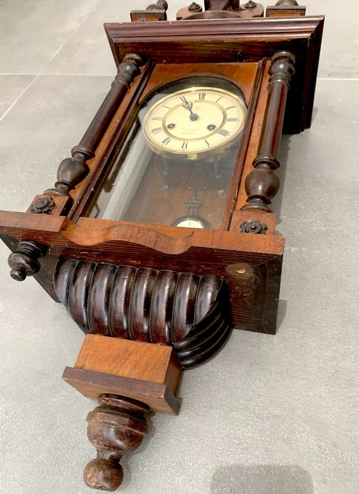 Wooden Wall Clock By Junghans - Period 1900-photo-2