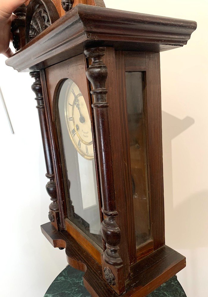 Wooden Wall Clock By Junghans - Period 1900-photo-2