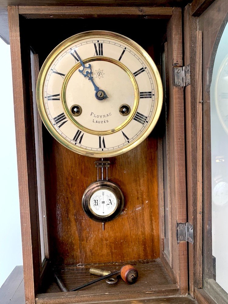 Wooden Wall Clock By Junghans - Period 1900-photo-3