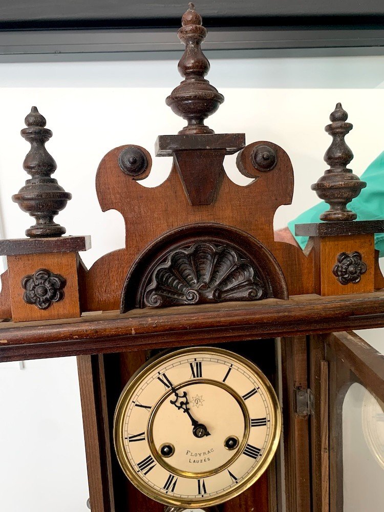 Wooden Wall Clock By Junghans - Period 1900-photo-5