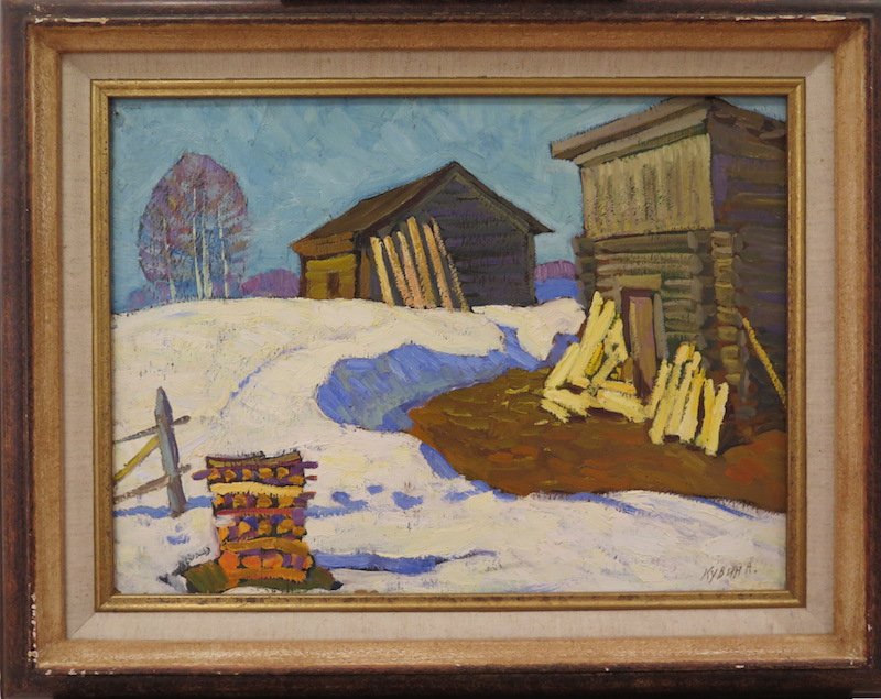 Russian School: Landscape Under The Snow