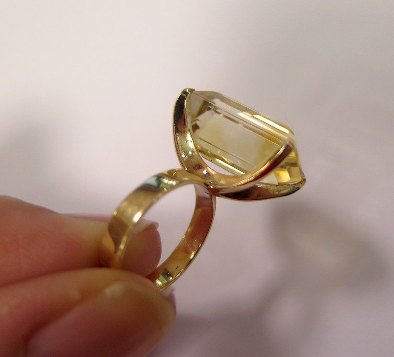 Gold Ring With A Citrine Stone-photo-2