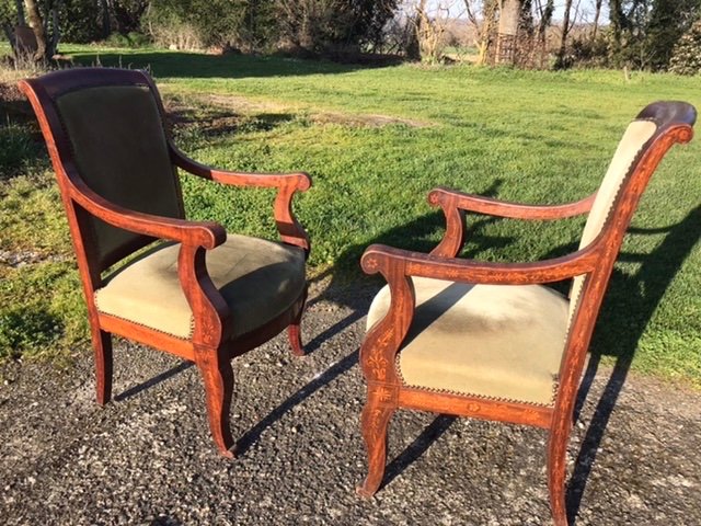 Pair Of Charles X Armchairs-photo-4