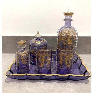 Purple Enameled Crystal Night Service