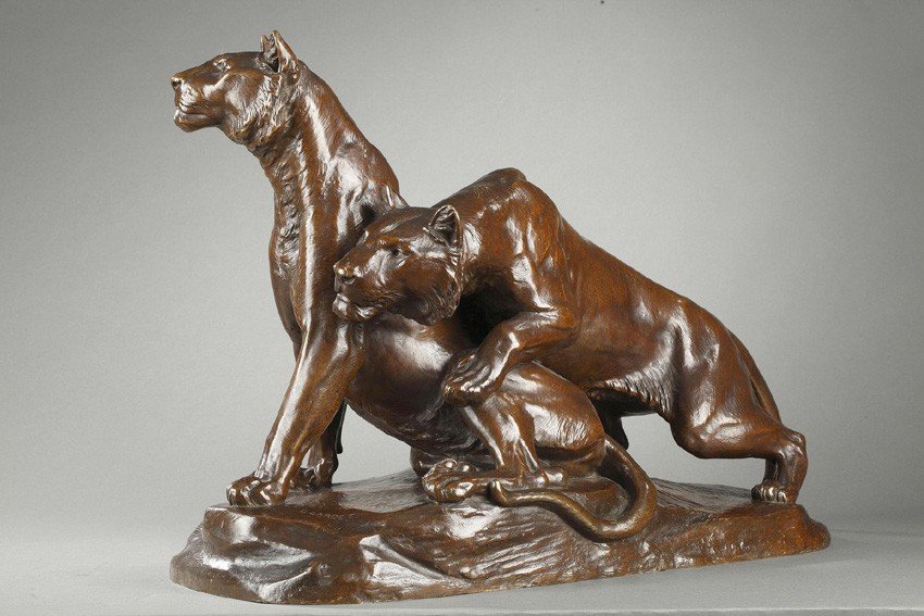 Deux Jeunes Lions - Georges Gardet (1863-1939)