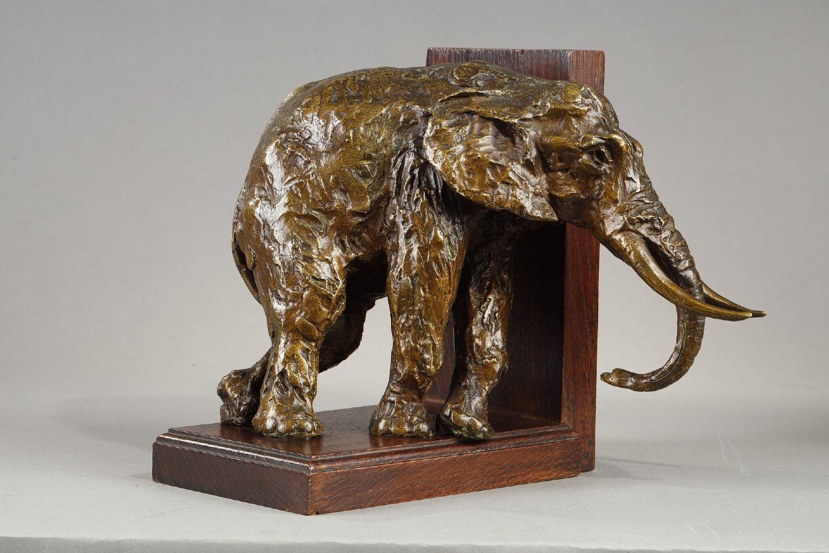 Pair Of Elephant Bookends - Ary Bitter (1883-1973)-photo-4