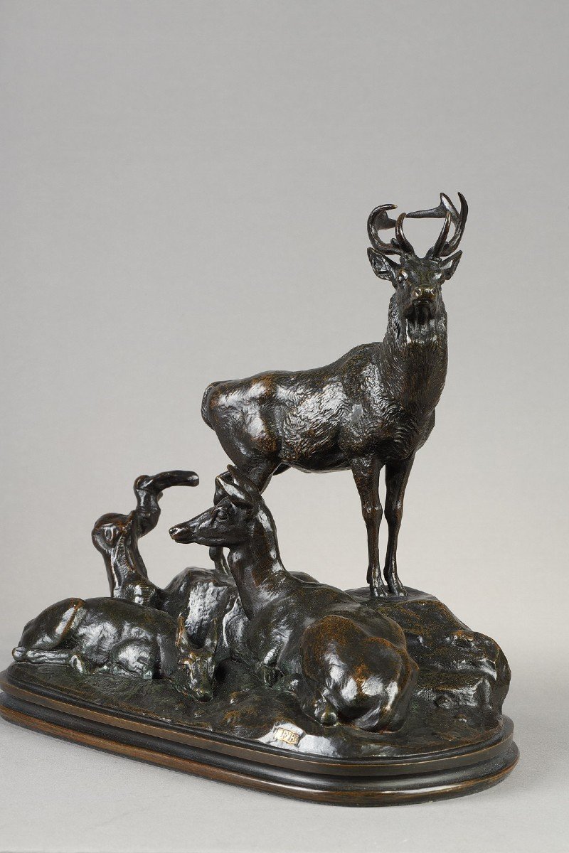 Famille de cerf - Antoine-Louis BARYE (1796-1875)-photo-4