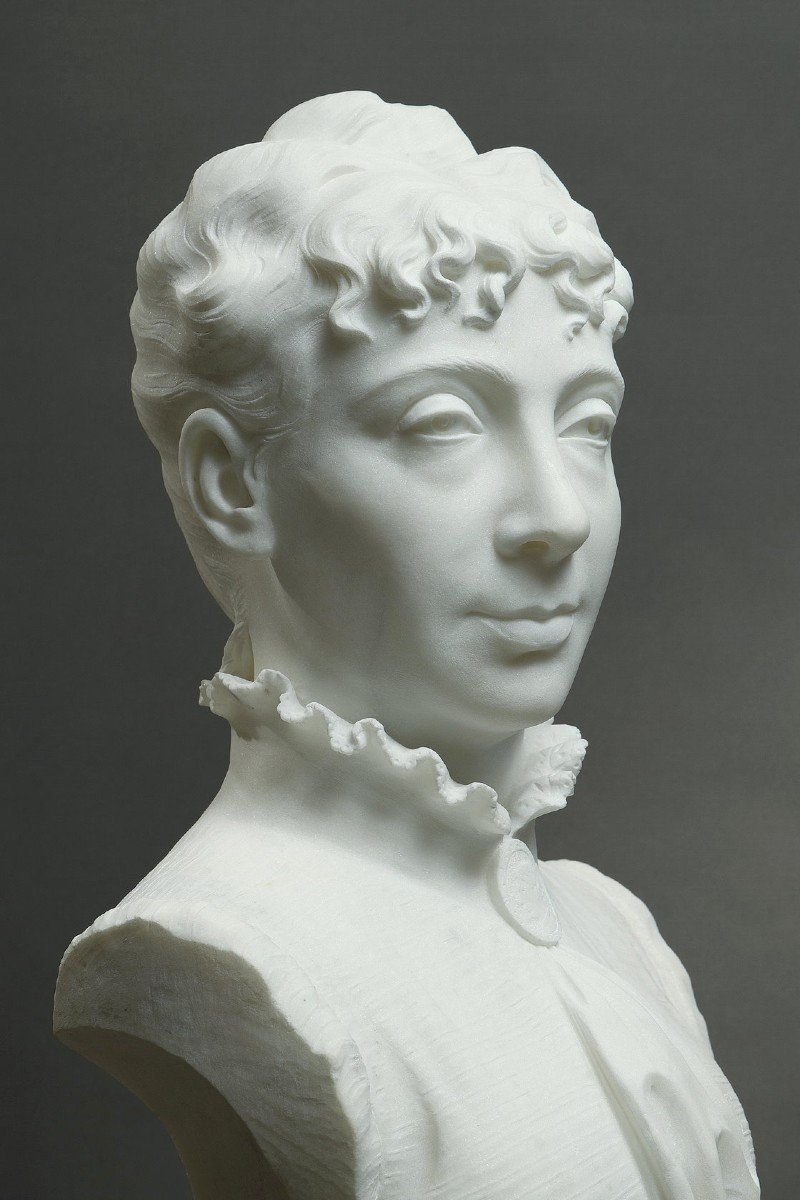 Bust Of A Woman - Pilade Olivari (19th-20th Century)-photo-7