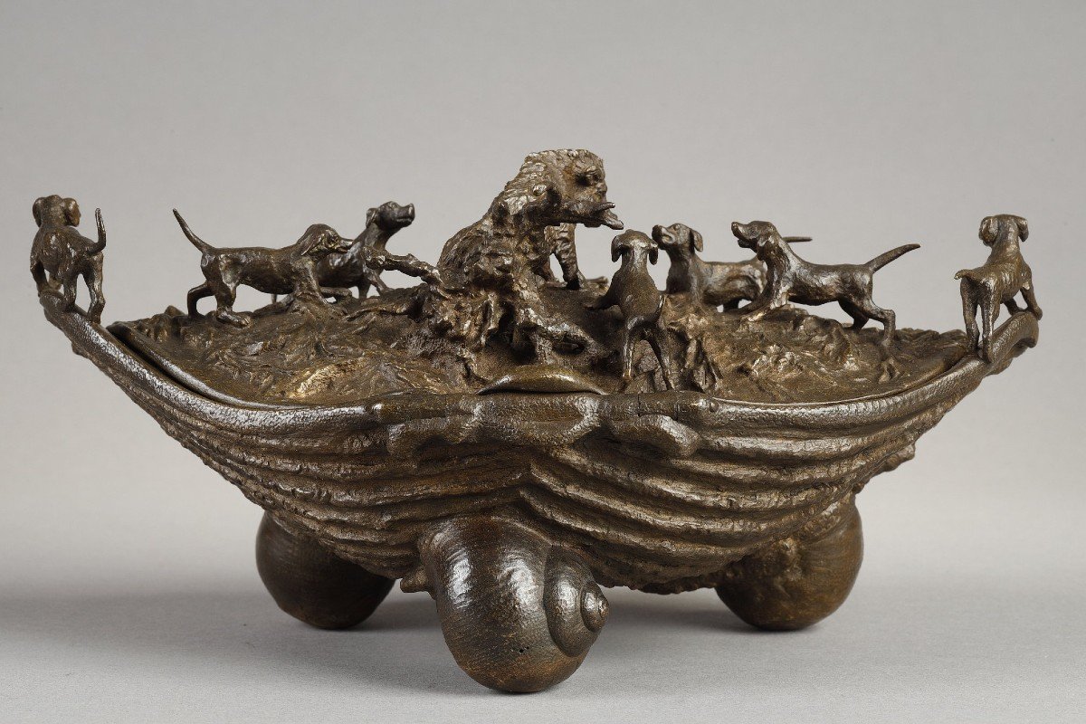 Inkwell "wild Boar Hunting" - Christophe Fratin (1801-1864)-photo-5