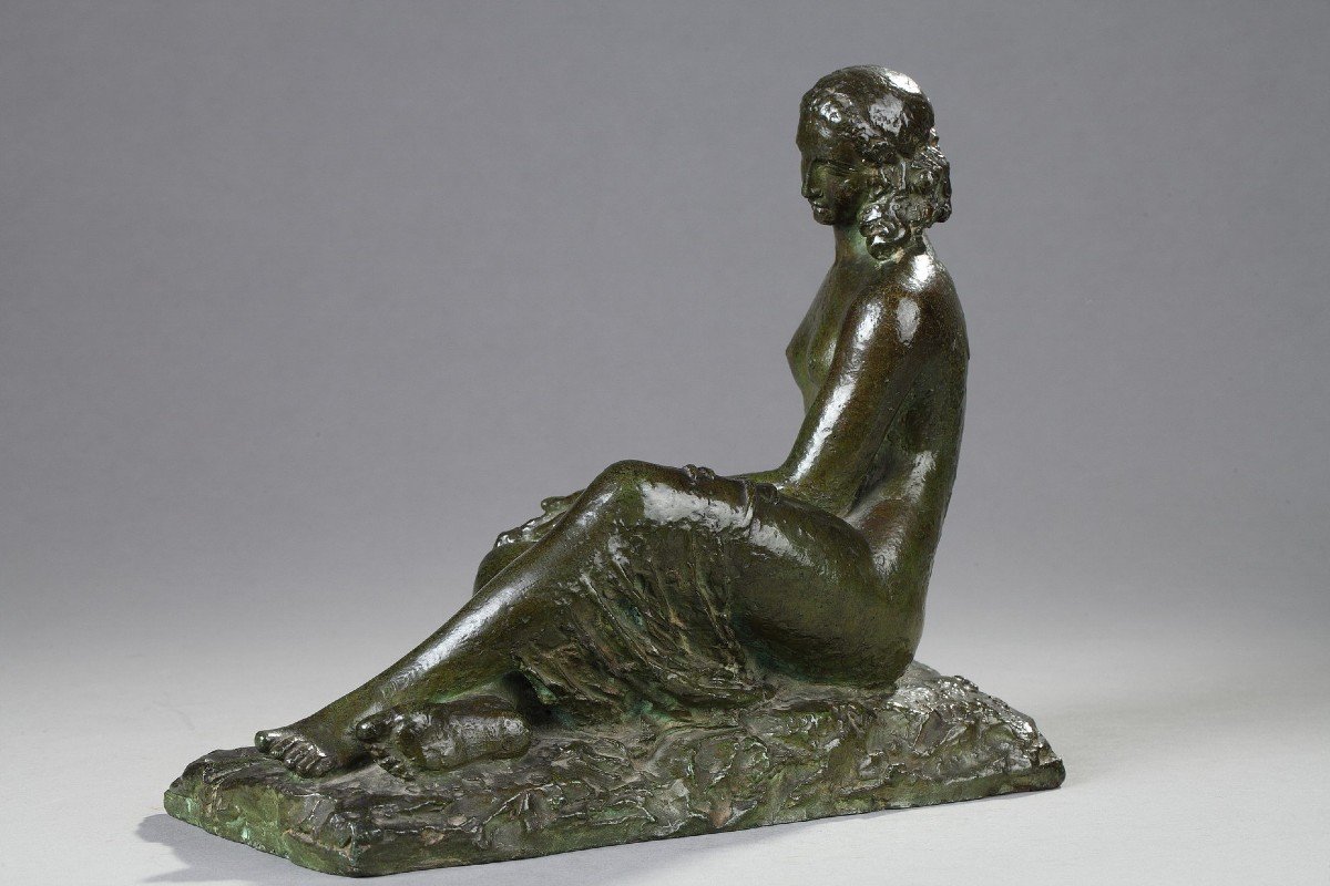 Jeune femme assise au drapé - Pierre-Marie POISSON (1876-1953)-photo-3