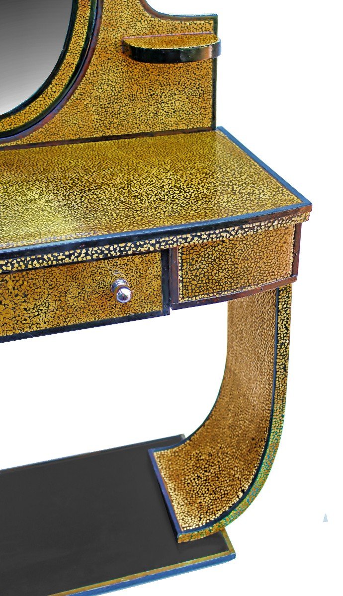 Art Deco Eggshell Lacquer Dressing Table-photo-4