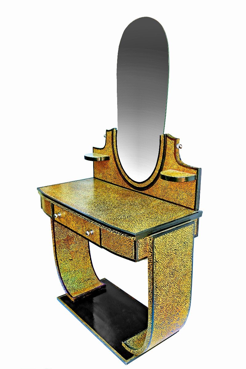 Art Deco Eggshell Lacquer Dressing Table-photo-7