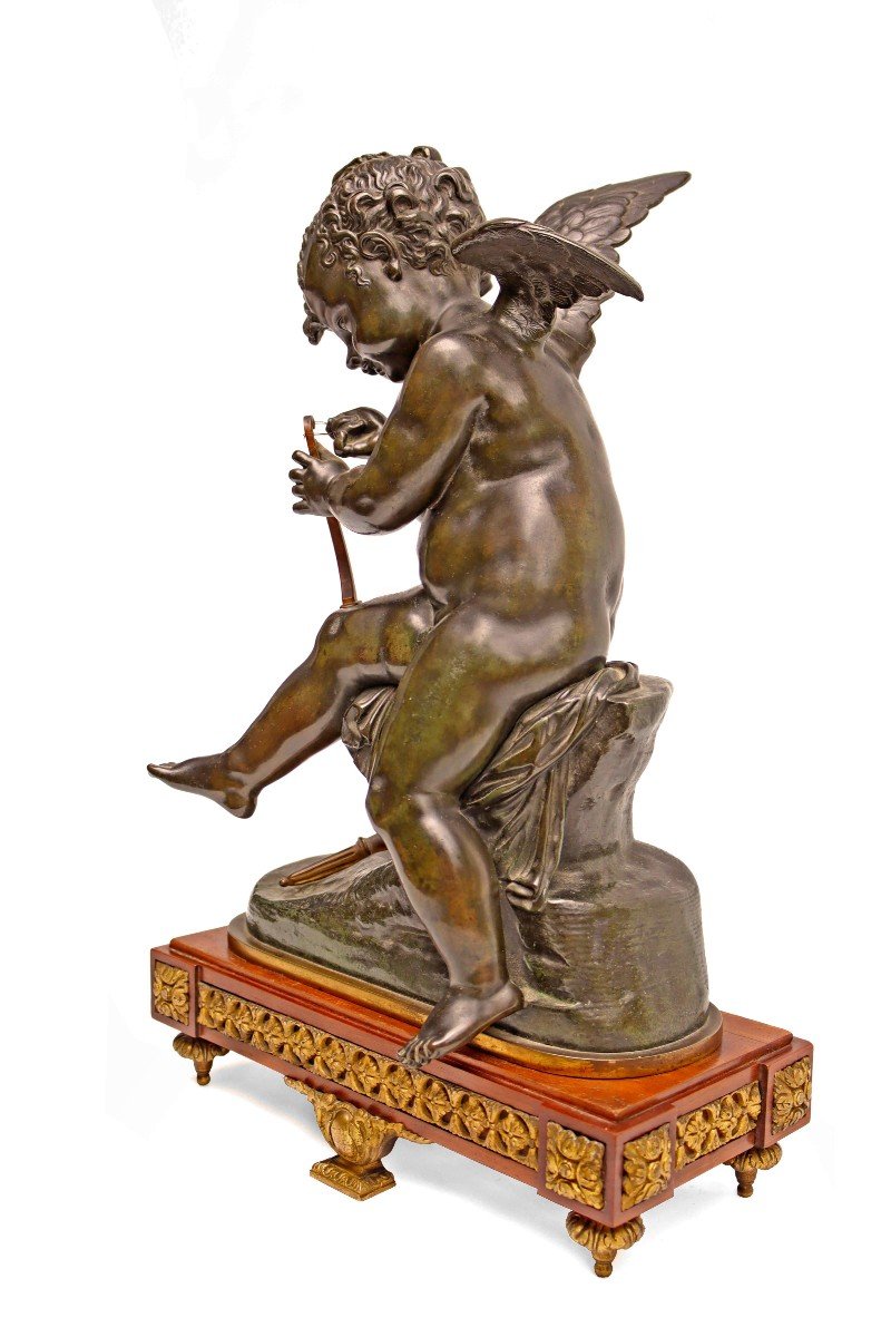 Charles Gabriel Sauvage (1741-1827) Bronze L' Amour à L' Arc-photo-3