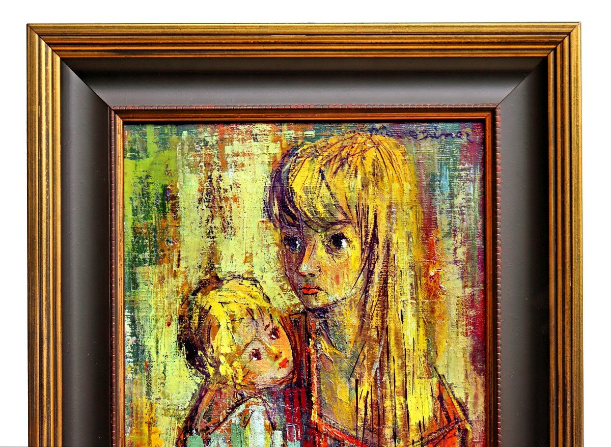 Pierre Diner (1932-2015) Portrait Woman & Child-photo-2