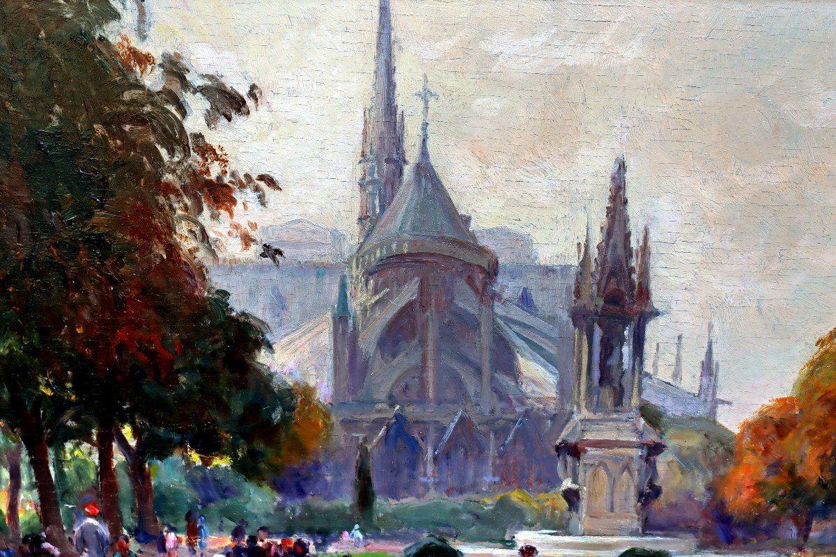 Edmond QUINTON (1892-1969) Paris Square Notre Dame-photo-8