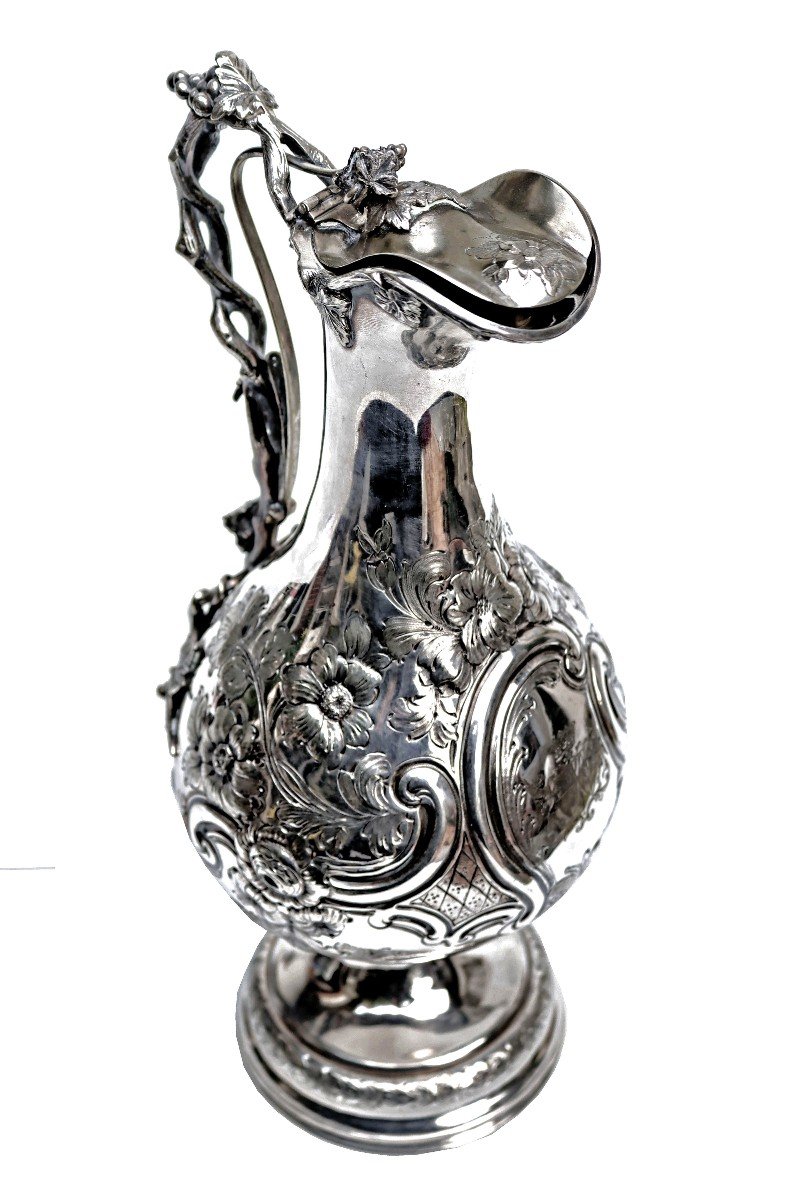 Ewer Sterling Silver Victorian Armada Jug-photo-3