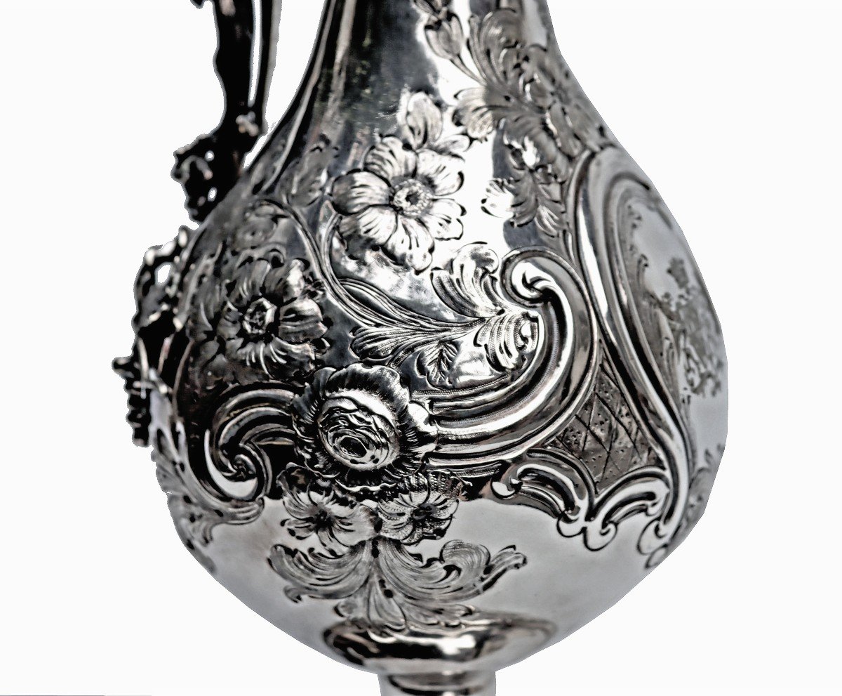 Ewer Sterling Silver Victorian Armada Jug-photo-3