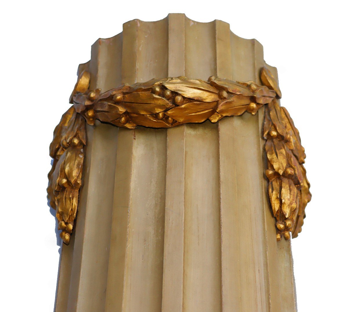 Louis XVI Carved Golden Wood Column-photo-5