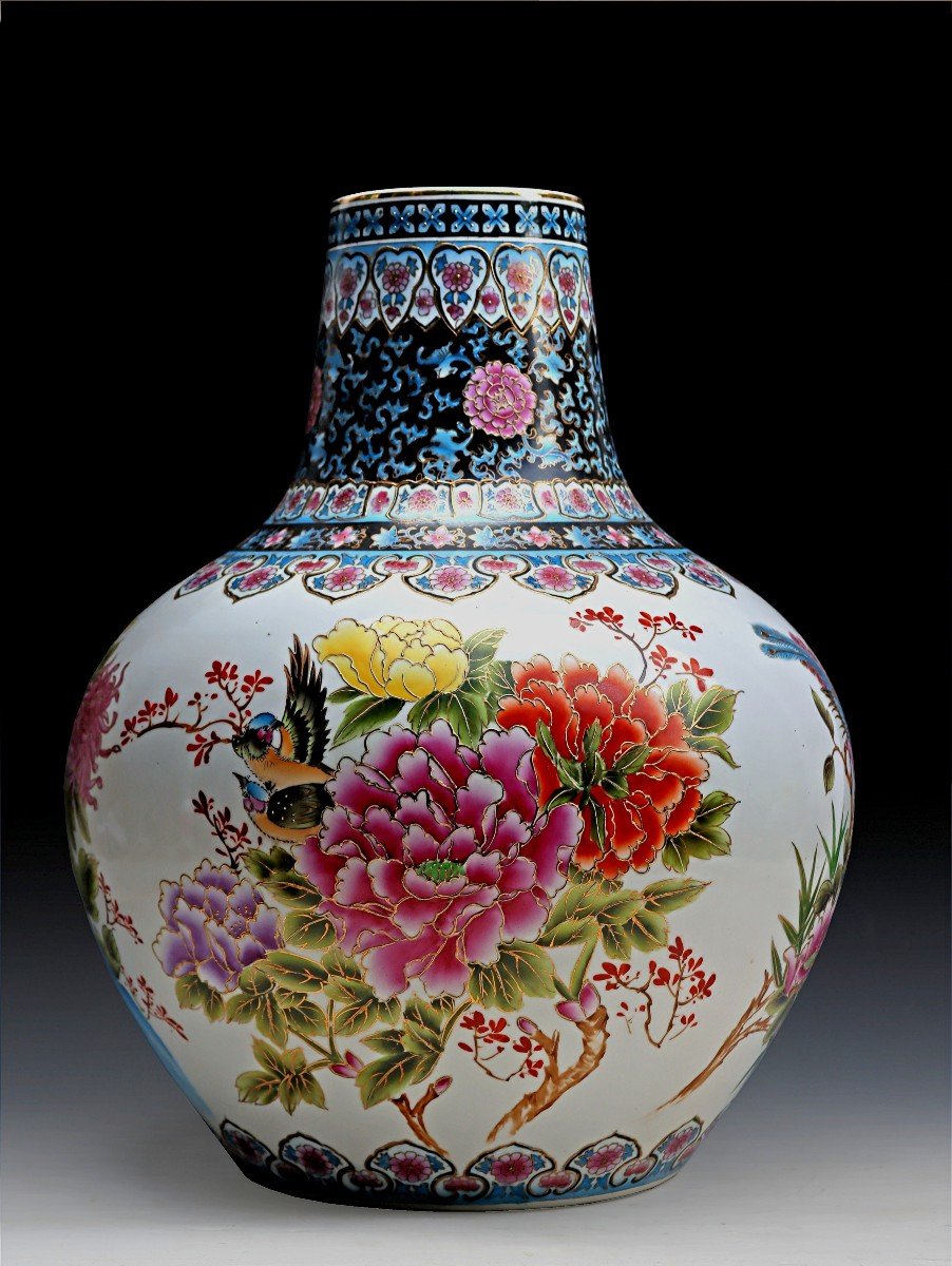 Important Vase Chine Tianqiuping-photo-3