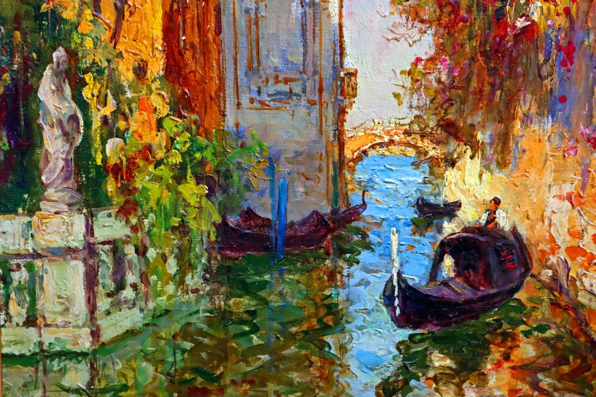 Charles Eugène COUSIN (1807-1887) Venise Impressionniste-photo-3