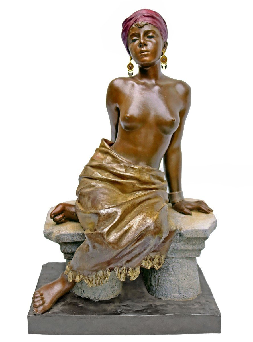 Emmanuel VILLANIS (1858-1914) Grande Sculpture Orientaliste 60 cm