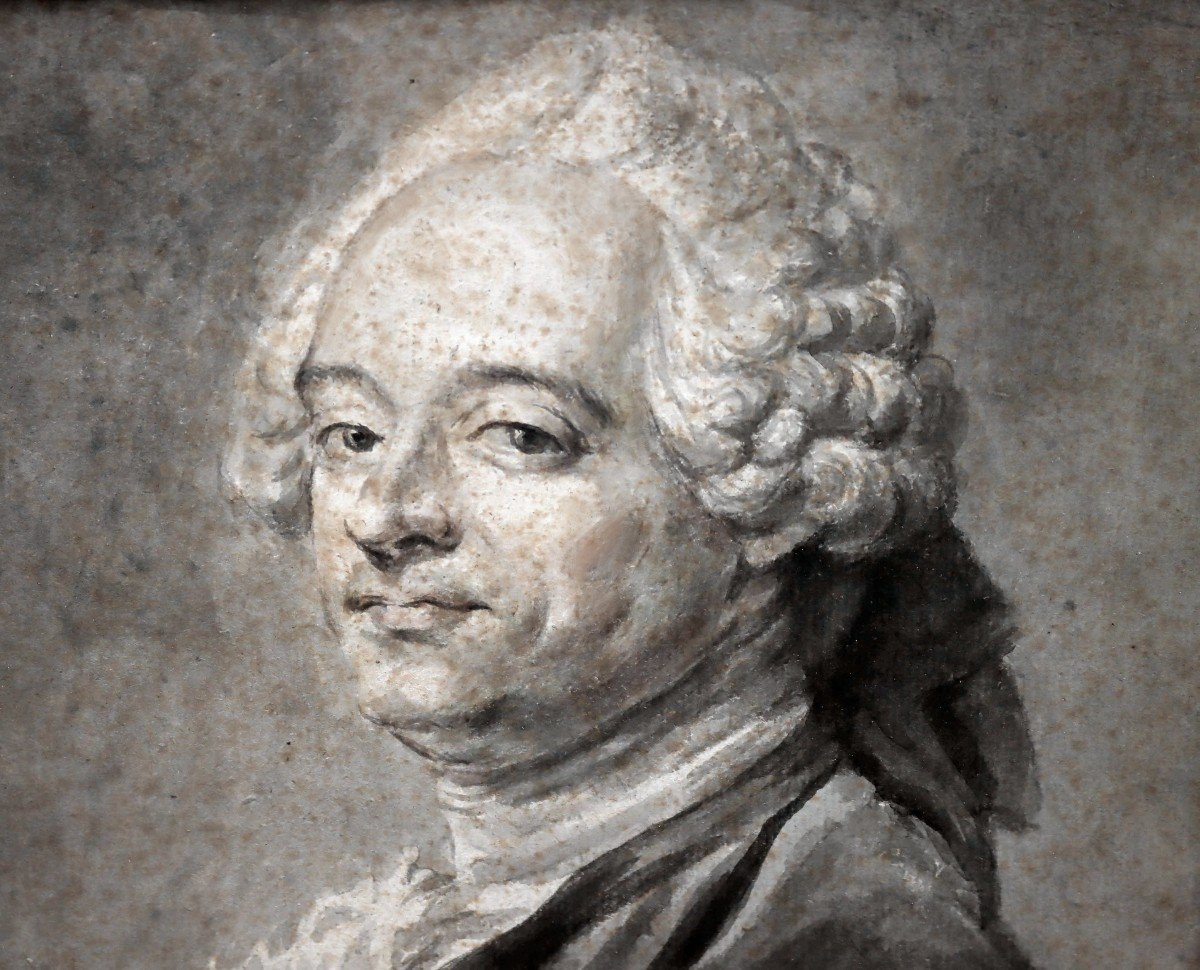 Dessin XVIIIe attribué à J-B Perronneau (Paris 1715-1783)-photo-3