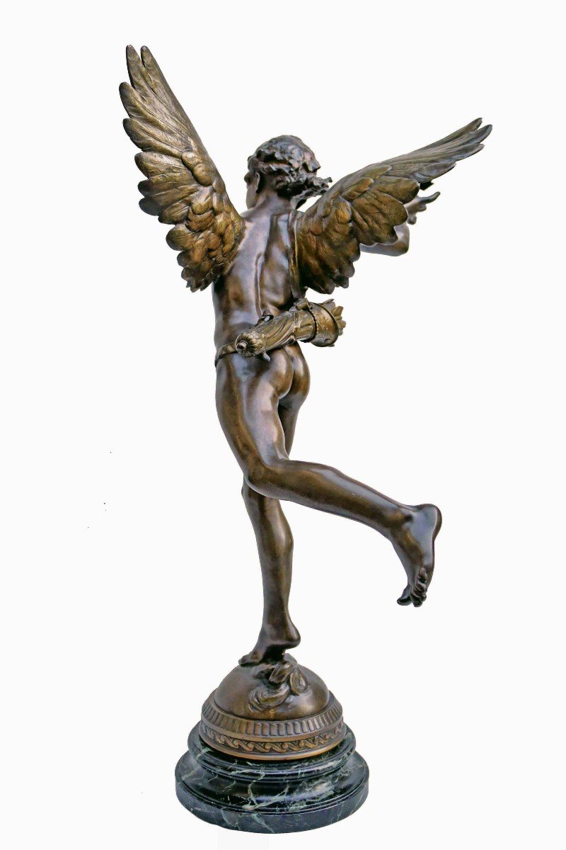 A.ITASSE ( Paris 1830-1893) Spectaculaire Bronze "L'Amour Vainqueur"-photo-4