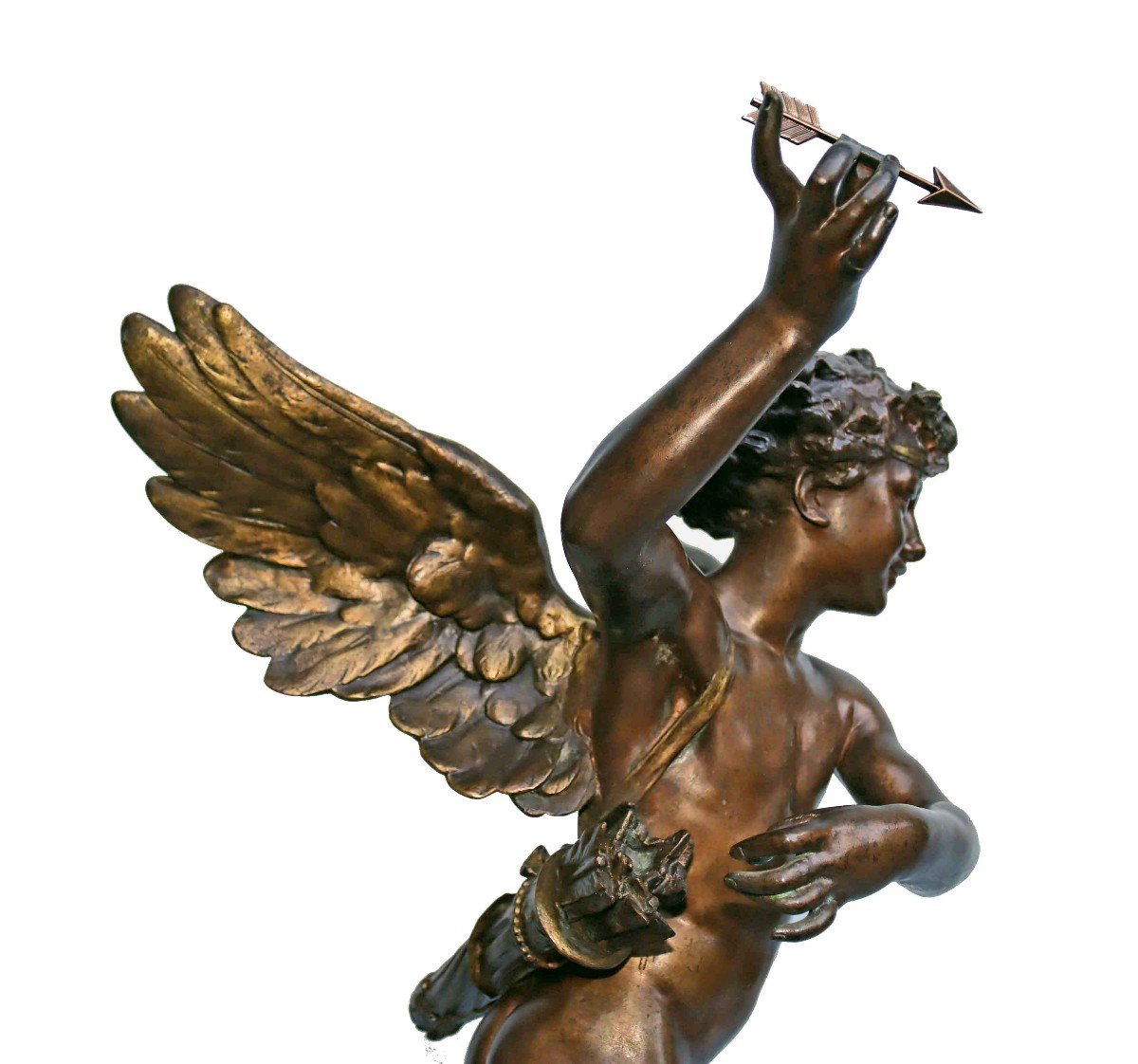 A.ITASSE ( Paris 1830-1893) Spectaculaire Bronze "L'Amour Vainqueur"-photo-3