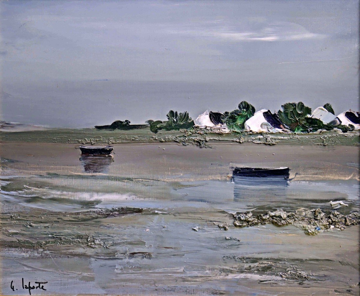 Georges LAPORTE (1926-2000) HST Bretagne Quiberon-photo-2