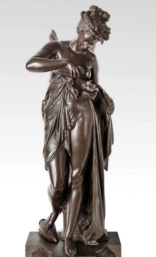 Carrier-belleuse & Eugène Cornu Important Bronze Of “psyche” -photo-1