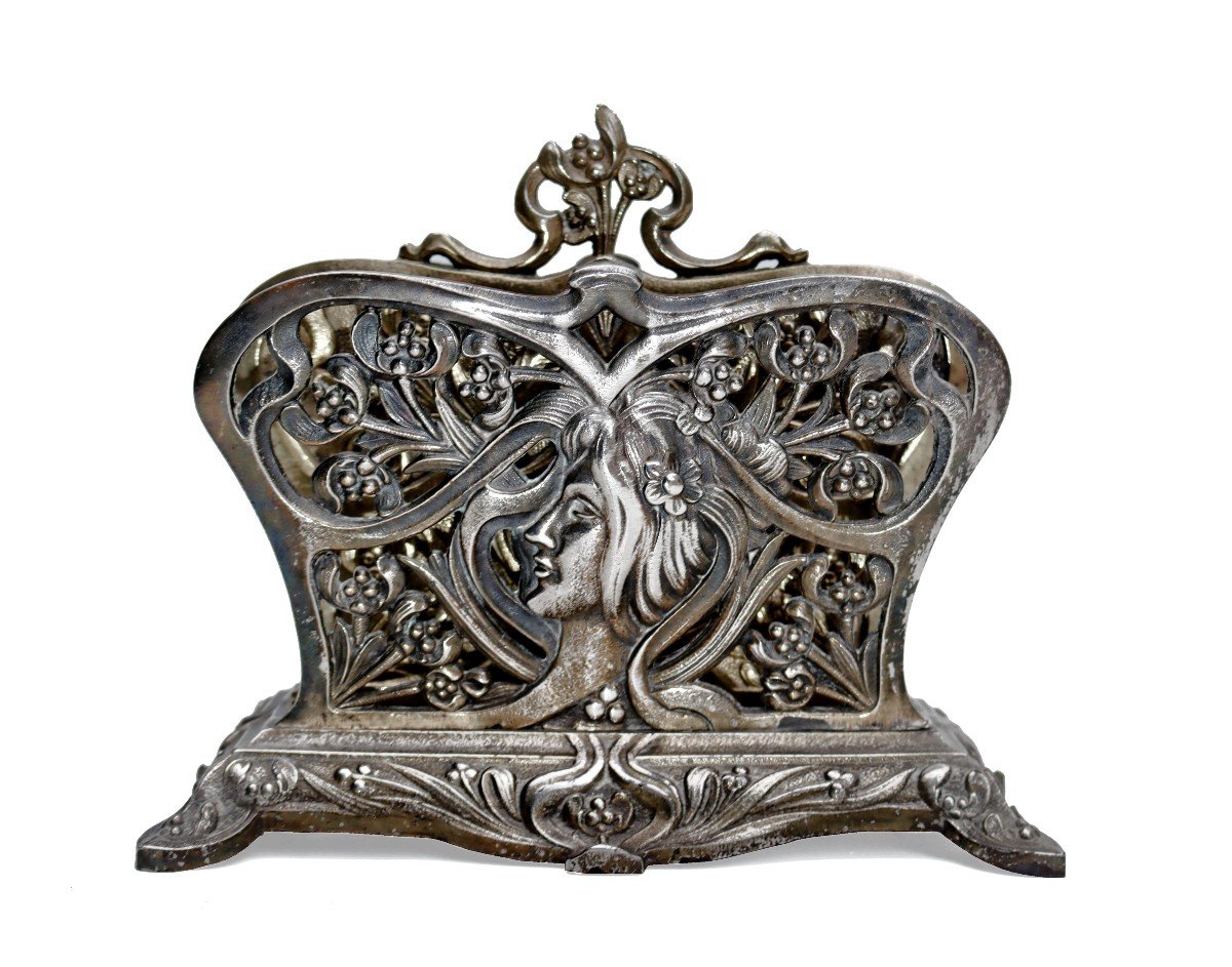 Porte-Courrier Bronze Art Nouveau 1900