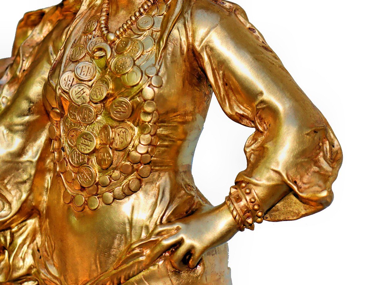 Antonin Mercié (1845-1916) Orientalist Bronze "sabre Dancer"-photo-5