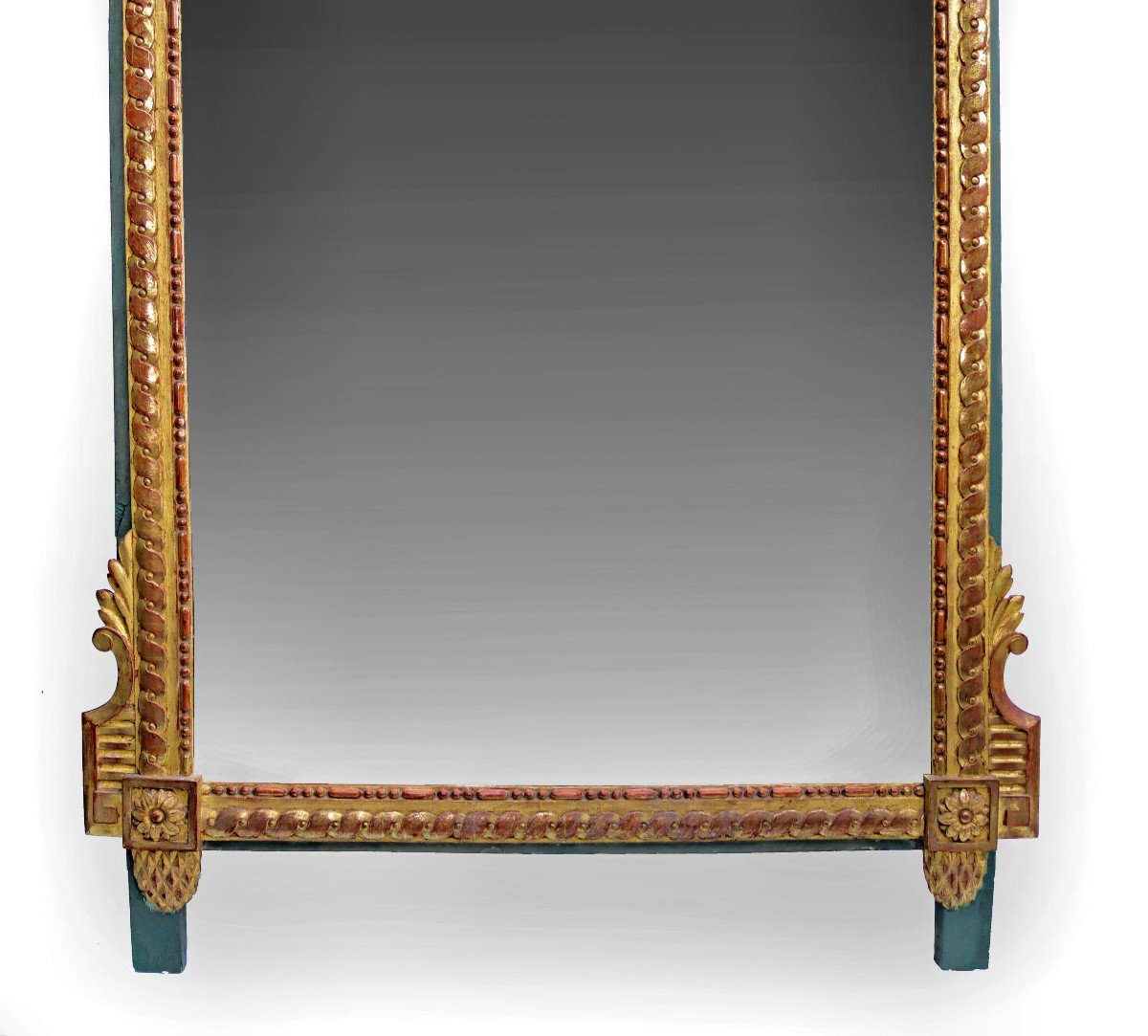 Grand Miroir Louis XVI En Bois Doré (H: 1 m 64)-photo-1