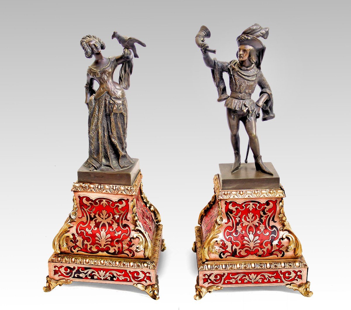 Antonin Moine (1796-1849) Attributed To Pair Of Bronze Statues Charles X Period-photo-3