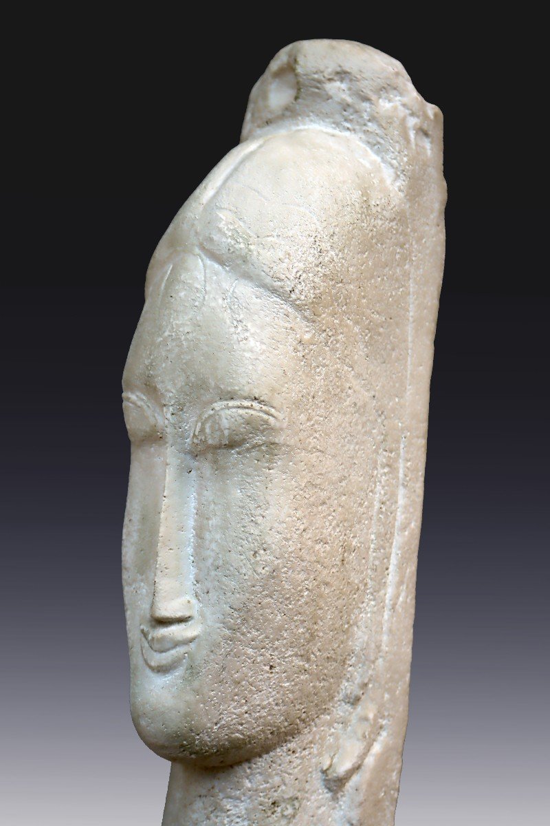 Amedeo Modigliani (1884-1920) Sculpture Tête de femme-photo-6