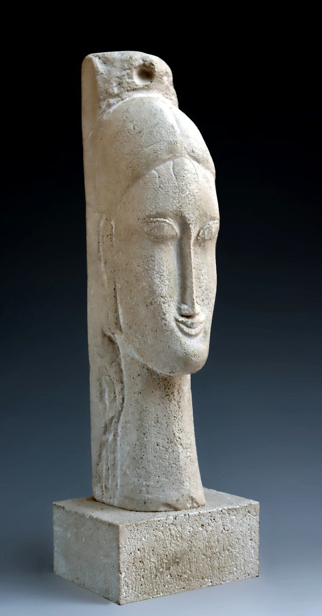 Amedeo Modigliani (1884-1920) Sculpture Tête de femme