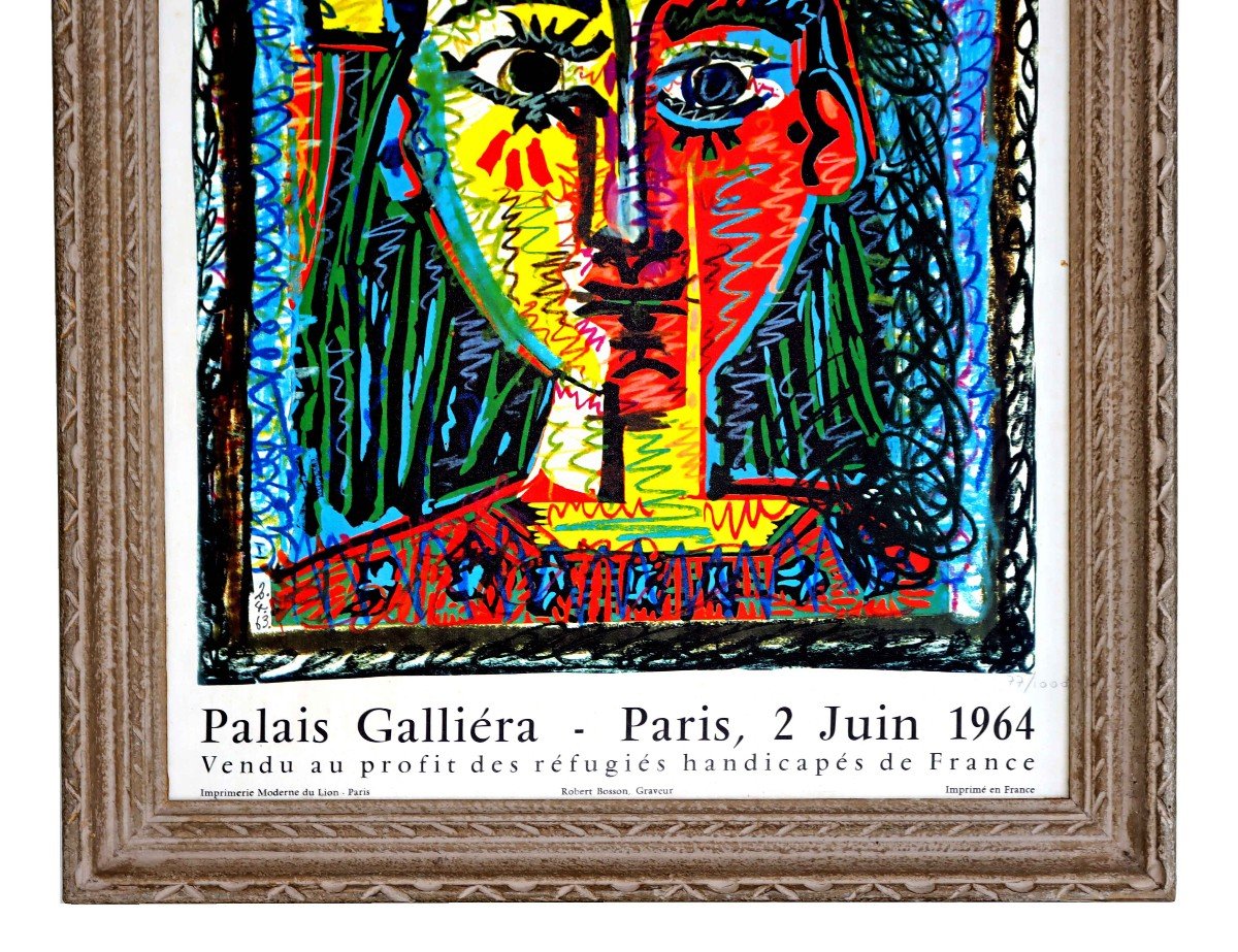 PICASSO Affiche Originale Exposition Palais Galliera 1964-photo-3